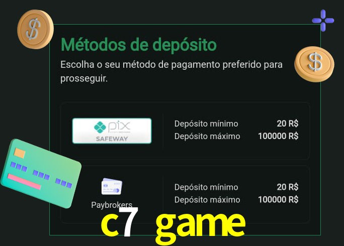 O cassino c7 game oferece uma grande variedade de métodos de pagamento